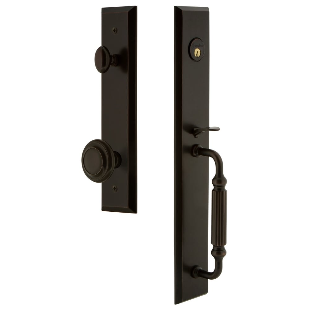 Grandeur Fifth Avenue Solid Brass Rose Dummy Full Plate "F" Grip