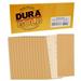 Dura-Gold Premium Sandpaper - 320 Grit - 1/2 Sheet Size Wood Workers Gold 4-1/2 x 11 with Hook & Loop Backing - Box of 16 Sheets - Hand Sand Block Sanding Use on Sander Tools - Woodworking Auto