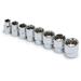 8Pc Sae Dr Spline Socket Set .31 in.-.75 in.