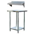 Stainless Steel Work Station with 24 inch Workbench Table and 24 inch Utility Shelf