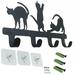 PandS Key Holder for Wall Cats with 4 Hooks Hang Coats/Hats/Leashes