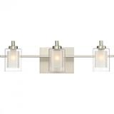 Quoizel Lighting KLT8603BNLED Kolt Modern Vanity 3 Bulb Bathroom Wall Light Brushed Nickel - 21 Inch Fixtures for Bath and Sink - Modern Fixture with 3 Bulb Slots