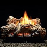 Empire Ceramic Fiber Log Set w/ Vent-Free Burner MV 6-piece 24in. 34 000 Btu
