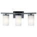 3 Light Bath Vanity Approved For Damp Locations With Contemporary Inspirations 23 Inches Wide-Black Finish Kichler Lighting 45497Bk