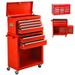 Odaof 8 Drawer Mechanic Tool Chest with Wheels Heavy Duty Rolling Tool Box Cabinet with Riser Sliding Drawers Keyed Locking System Top Detachable Toolbox Organizer for Workshop Red