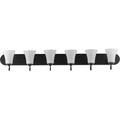 Classic Collection Six-Light Matte Black Etched Glass Traditional Bath Vanity Light