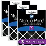 Nordic Pure 12x18x1 Pure Carbon Pleated Odor Reduction Furnace Filters 3 Pack