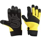 Durable Leather Safety Work Gloves - Breathable & Flexible Gardening Work Gloves for Garden Yard Mechanic Welding (Black Large)