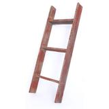 Barnwood Rustic Farmhouse 3ft Rustic Red Wooden Decorative Bookcase Picket Display Ladder