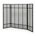 Noble House Bemiss Metal 3 Panel Fireplace Screen Matte Black