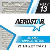 Aerostar 21 1/4x21 1/4x1 MERV 13 Pleated Air Filter 21 1/4 x 21 1/4 x 1 Box of 6 Made in the USA