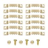 100 Pack Small Sawtooth Picture Hangers with 200 Screws Metal Picture Frames Hangers Set for Hanging Wooden Frames Paintings Artwork Craft Projects (Gold)