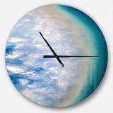 East Urban Home Agate beautiful colorful slices & texture - Modern wall clock Metal in Blue/Gray/Green | 23 H x 23 W x 1 D in | Wayfair