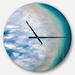 East Urban Home Agate beautiful colorful slices & texture - Modern wall clock Metal in Blue/Gray/Green | 23 H x 23 W x 1 D in | Wayfair