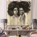 East Urban Home Portrait Of African American Woman XI - Modern Print On Natural Pine Wood in Black/Brown/Green | 15 H x 15 W x 0.78 D in | Wayfair