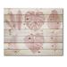 East Urban Home Tropical Pink Watercolour Leaves I - Shabby Elegance Print On Natural Pine Wood in Brown | 10 H x 20 W x 0.78 D in | Wayfair