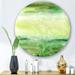 East Urban Home Pastel Abstract w/ Dark & Beige Spots - Modern Metal Circle Wall Art Metal in Green | 11 H x 11 W x 1 D in | Wayfair