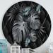 East Urban Home And Gold Tropical Leaves I - Modern Metal Circle Wall Art Metal in Black | 11" H x 11" W x 1" D | Wayfair