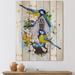 East Urban Home Two Tit Birds Sitting Near The Nest w/ Eggs I - Traditional Print On Natural Pine in Brown/Indigo | 20 H x 10 W x 0.78 D in | Wayfair