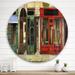 East Urban Home Facade Of Charming Shop In Paris II - French Country Metal Circle Wall Art Metal in Red | 36" H x 36" W x 1" D | Wayfair