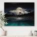 East Urban Home Fishing Boat Under Tropical Full Moon - Modern Print On Natural Pine Wood in Brown | 10 H x 20 W x 1 D in | Wayfair