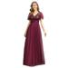 Ever-Pretty Women's Sequin A-line Short Sleeve Formal Party Gowns Sexy Prom Dress 00542 Burgundy US10