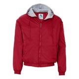 HOODED TAFFETA JKT/FLC LD RED 3XL