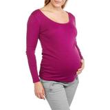 Maternity Long Sleeve Scoop Neck Tee--No Side Ruching--Available in Plus Sizes