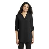 Port Authority Adult Female Women Plain 3/4-Sleeve Blouse Black Medium