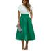 A-Line Skirts for Women Casual Retro Casual Retro A-Line Skirts Ladies Pocket Long Midi Umbrella Vintage Style Skirt