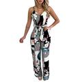 Julycc Womens V Neck Floral Jumpsuit Wide Leg Romper Party Long Pants Playsuit