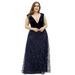 Ever-Pretty Women's Sleeveless Velvet Dress Plus Size Evening Party Cocktail Gowns 08512 Navy Blue US22