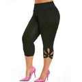 Julycc Plus Size Women High Waist Capri Pants Sport Fitness Stretch Yoga Leggings