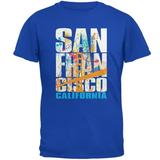 White Splash San Francisco California Mens T Shirt Royal 3X-LG