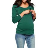 LilyLLL Women Maternity Clothes Solid Breastfeeding Shirt Pregnant Nursing Tops Blouse