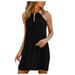 Follure summer dresses Women Halter Neck Beach Sleeveless Shift Above Knee Little Casual Dresses