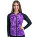 Aqua Design Womens Full Zip Long Sleeve Rash Guard: Front Zipper Swim Shirt: Liquid Purple/Black size 6XL