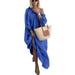 Casual Loose Maxi Dresses for Women One Shoulder Long Dress Long Sleeve Solid Color Swing Party Cocktail Dress