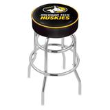 Holland Bar Stool NCAA Swivel Bar & Counter Stool Plastic/Acrylic/Metal in White/Black/Yellow | 30 H x 17.5 W in | Wayfair L7C130MITech