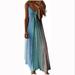 Dress for Women Tie Dye Colorful Sexy Sleeveless V Neck Maxi Dress Summer Casual Sundress Beach Party Long Dress Sky Blue 3XL