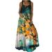New Women's 3D Printed Dress Plus Size Strapless Mopping Dress Floral Butterfly Print Dress