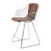 sohoConcept Zebra Wire Stool Upholstered/Metal in Red/Gray/Brown | 37 H x 23 W x 24 D in | Wayfair ZEBC-WIRB-CHR-001