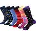 Marino Mens Dress Socks - Fun Colorful Socks for Men - Cotton Funky Socks - 6 Pack