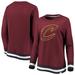 Cleveland Cavaliers Fanatics Branded Women's True Classic Vintage Retro Stripe Fleece Crew Sweatshirt - Wine