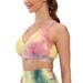 UKAP Womens Yoga Tank Tops Tie Dye Printed Active Vest Ladies Gym Workout Crop Top Sleeveless Cross Back Sport Bra Shirt Top