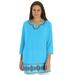 Woman Within Women's Plus Size Embroidered Gauze Tunic