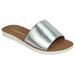 Soda Shoes Women Flip Flops Basic Plain Slippers Slip On Sandals Slides Casual Peep Toe Beach EFRON-S Silver 7.5