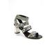 Casadei Womens Metallic Sequin Strappy High Heels Sandals Black Size 37.5 7.5