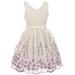 Little Girls Lovely V Neck Embroidered Floral Summer Party Flower Girl Dress Off White 4 (2J1K2S5)