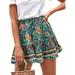 Niuer Women Casual High Waist Pleated A-Line Midi Skirt Ladies Fashion Printed Office Work Loose Flare Swing Skirts Floral XXL(US 20-22)